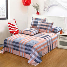 Load image into Gallery viewer, 2018 New Fashion 100%Cotton Stripe Bed flat Sheet Set Gift Adult Queen King Twin full Size 3PCS sheet set pillowcase bedding