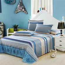 Load image into Gallery viewer, 2018 New Fashion 100%Cotton Stripe Bed flat Sheet Set Gift Adult Queen King Twin full Size 3PCS sheet set pillowcase bedding