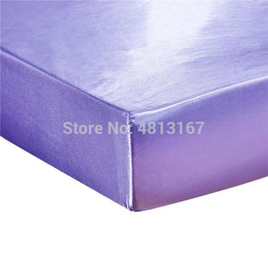 Super Soft Silky Satin Fitted Sheet Mattress Cover Deep Pocket Pillowcases Bed Sheet Set Wrinkle, Fade, Stain Resistant