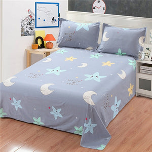 2018 New Fashion 100%Cotton Stripe Bed flat Sheet Set Gift Adult Queen King Twin full Size 3PCS sheet set pillowcase bedding